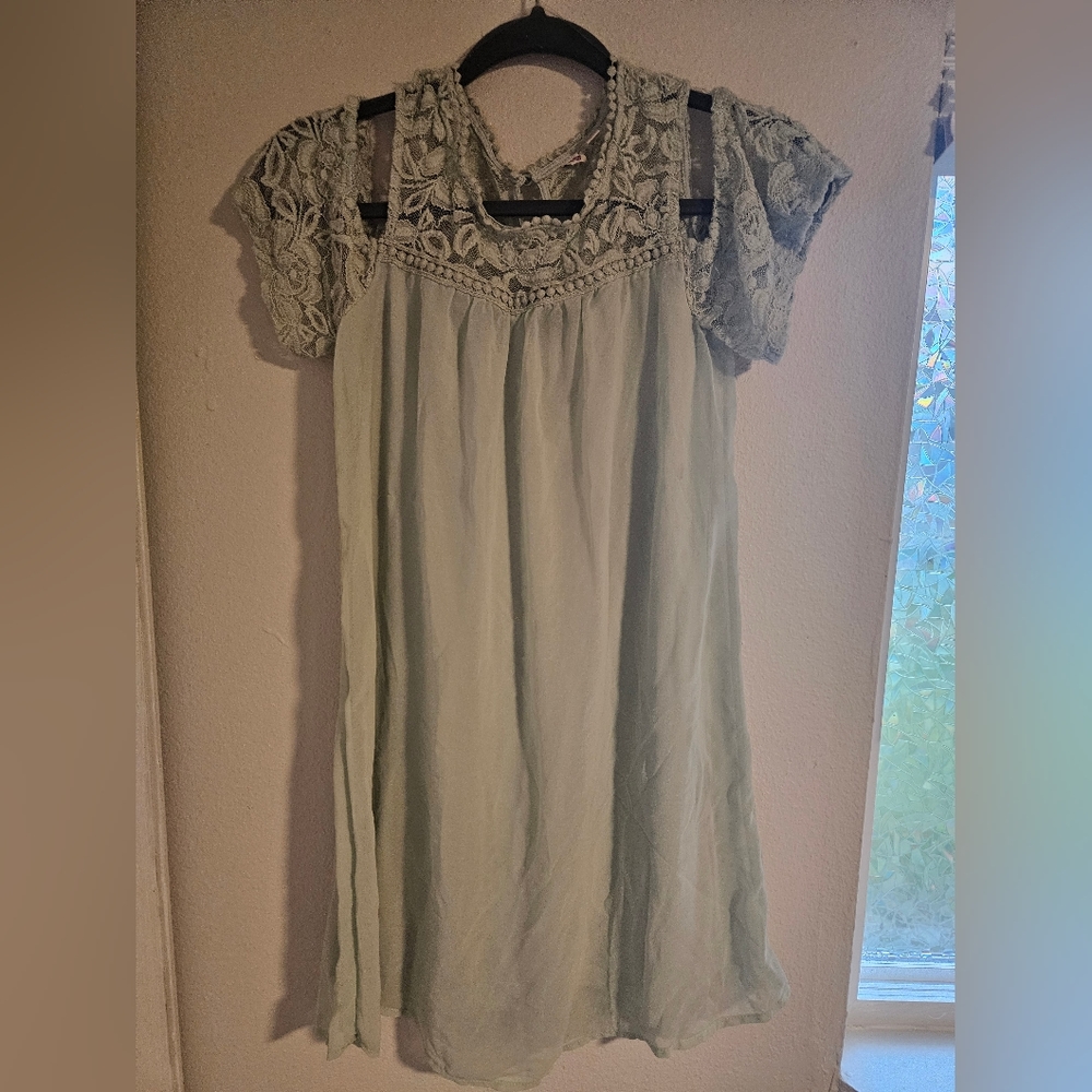 Mint green flowy dress